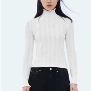 Zara White Knit Turtleneck